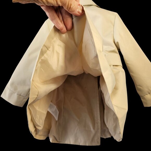 Tahari Belted Tan Trench Coat Baby Girl Size 12M Double-Breasted Button Up - Picture 7 of 9